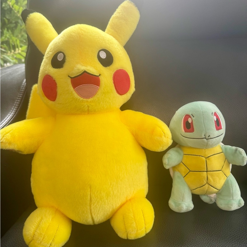 Build-a- bear 17 inch Pikachu and Squirtle Plush Toy Set